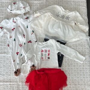Festive Baby Clothing Set with Red Tutu
